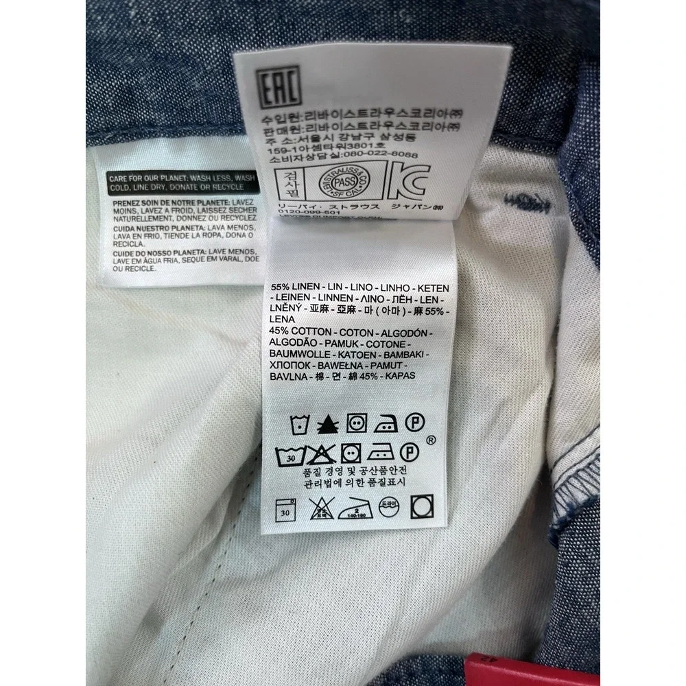 NWT Levis Shorts Mens 42 Blue Straight Fit Chino‎ Flat Front 10